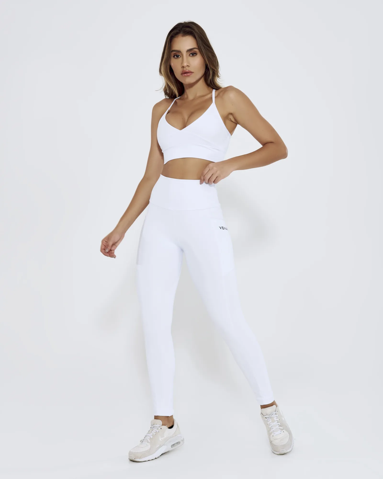 Calça Legging Básica Com Bolso Branca