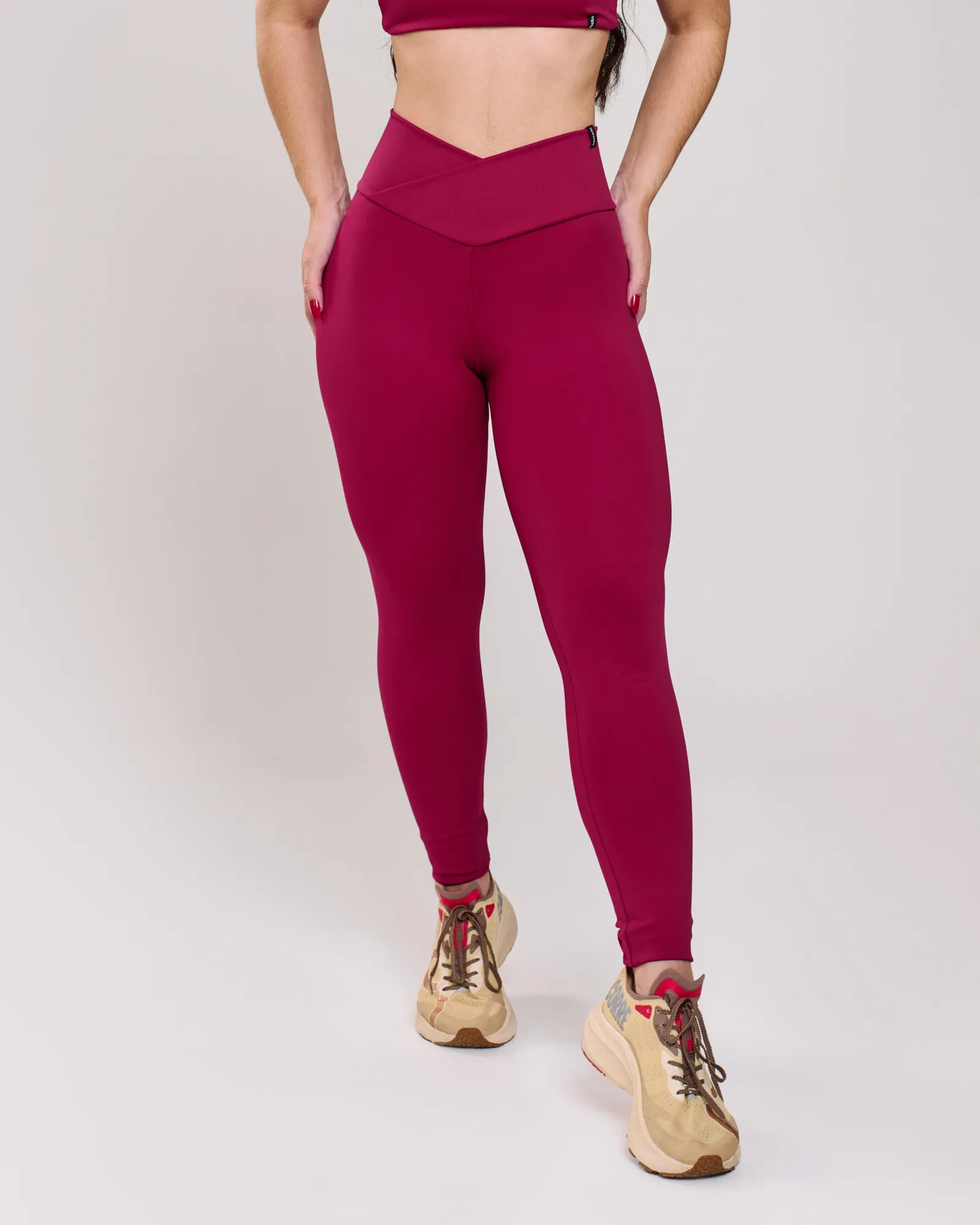 Calça Legging Cós Cruzado Gab  Cereja
