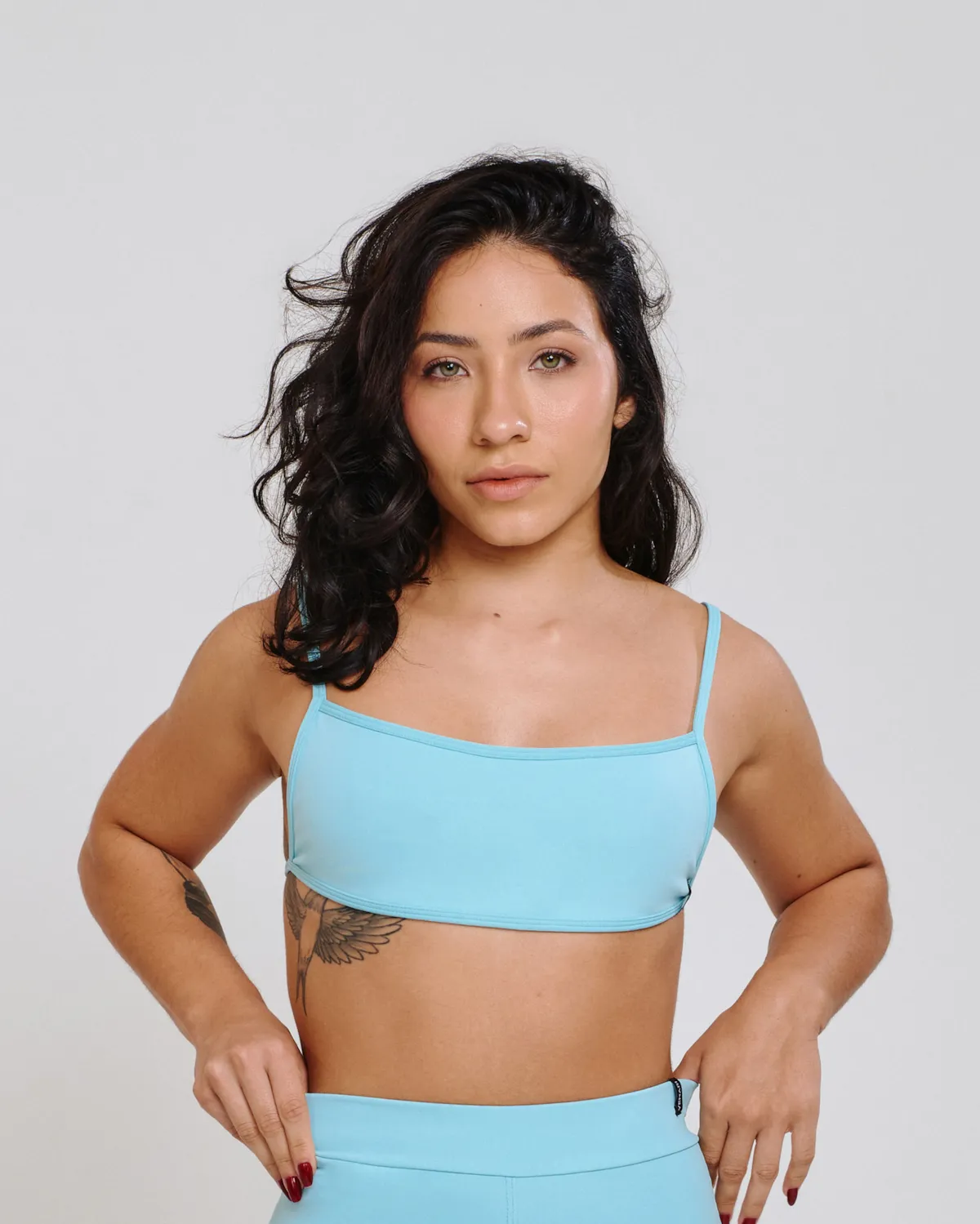 Top Aberto Isa Azul Ciano