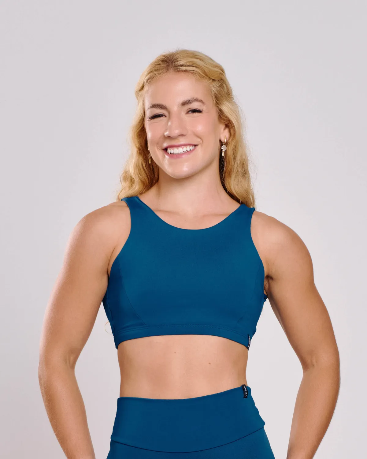 Top Cropped Aura Azul Profundo Ju Mamute